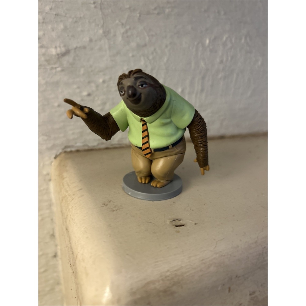 DISNEY ZOOTOPIA FLASH THE SLOTH MINIATURE PVC FIGURE MINI FIGURINE CAKE TOPPER